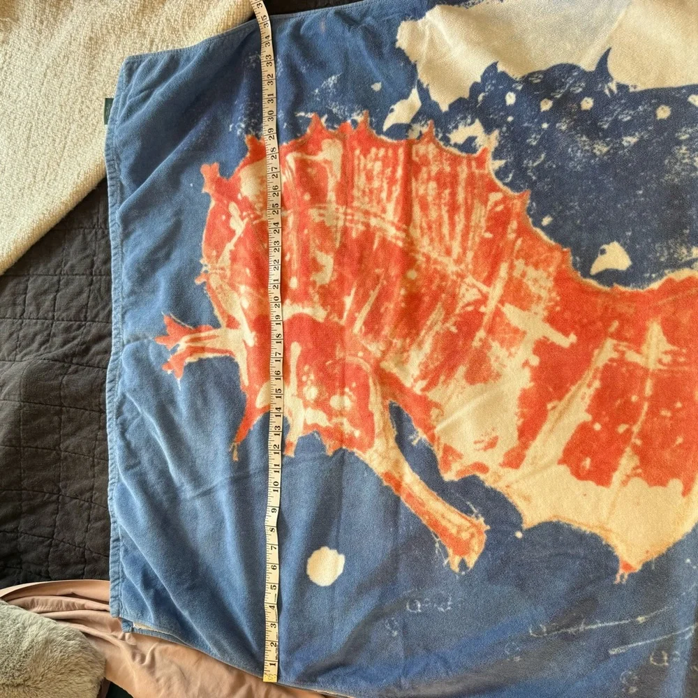 Ralph Lauren Blue Vintage Seahorse Beach Towel